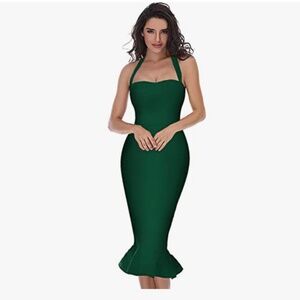 Women's Halter Fishtail Bandage Bodycon Dress Party